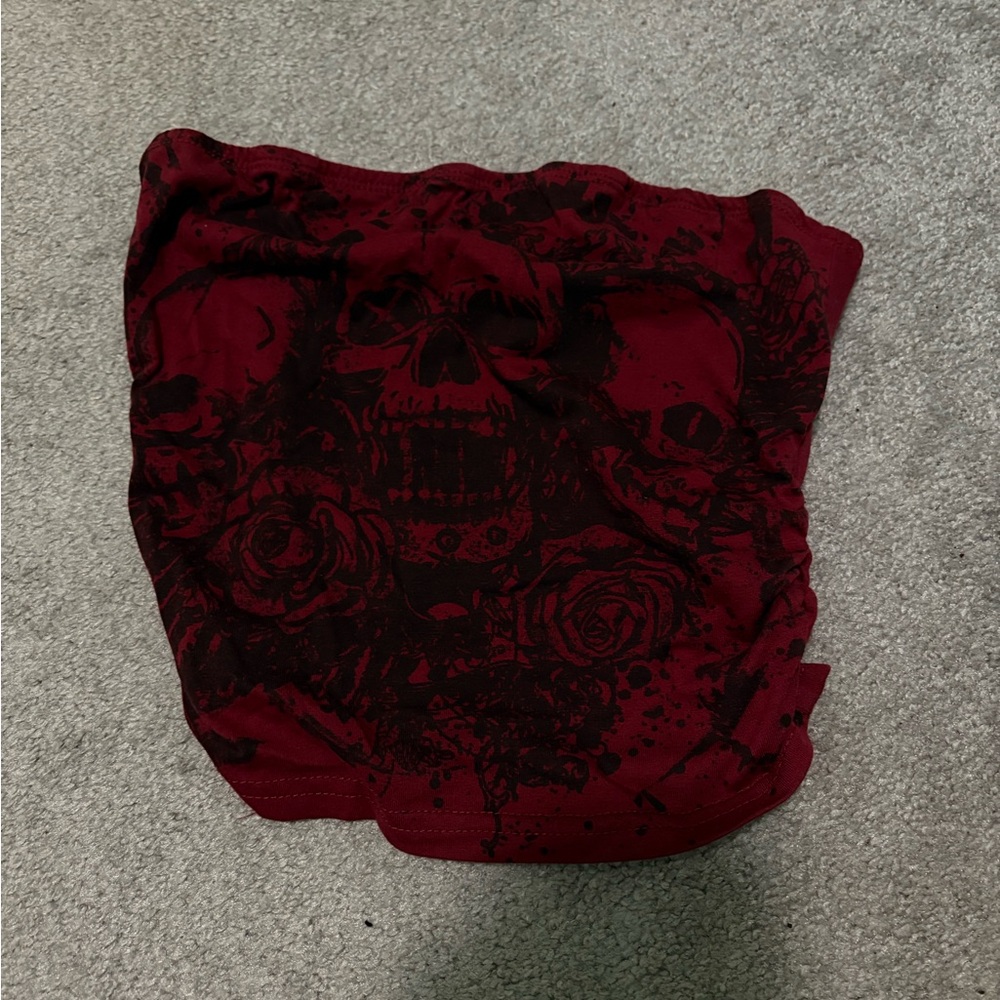 Red Skull Print tube top